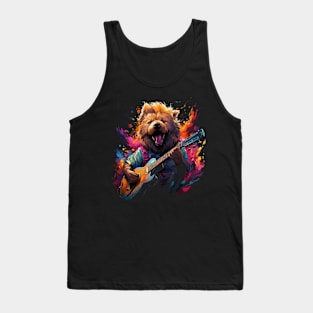 Chow Chow Playing Guitar Tank Top